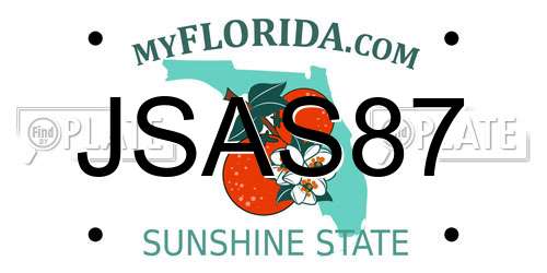 JSAS87 Florida License Plate