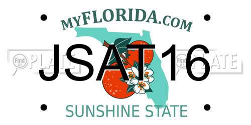 JSAT16 Florida License Plate