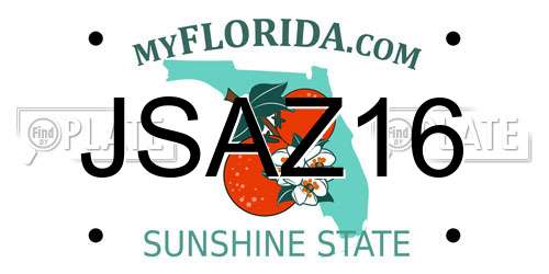 JSAZ16 Florida License Plate