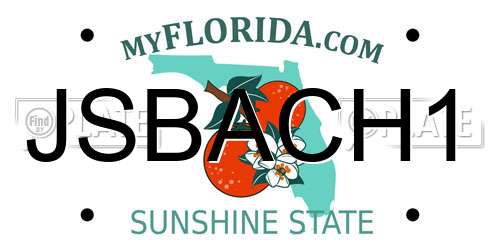 JSBACH1 Florida License Plate