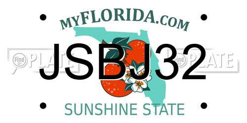 JSBJ32 Florida License Plate