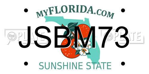 JSBM73 Florida License Plate