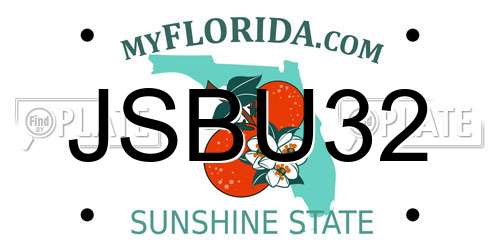 JSBU32 Florida License Plate