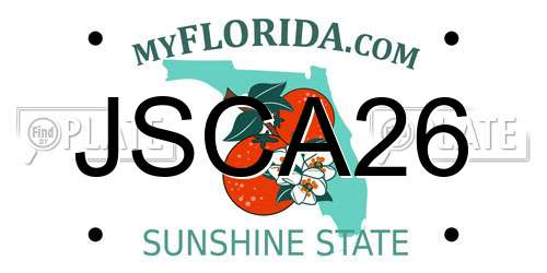 JSCA26 Florida License Plate