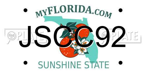 JSCC92 Florida License Plate