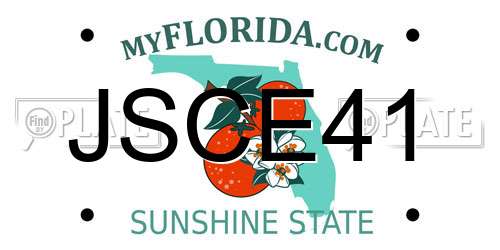 JSCE41 Florida License Plate