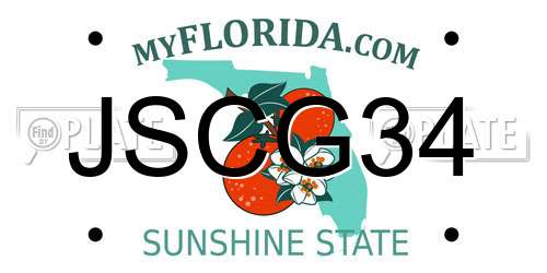 JSCG34 Florida License Plate