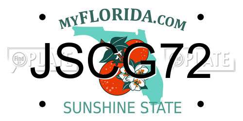 JSCG72 Florida License Plate