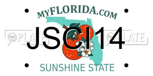 JSCI14 Florida License Plate