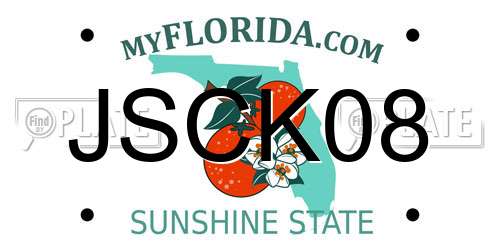 JSCK08 Florida License Plate