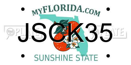 JSCK35 Florida License Plate