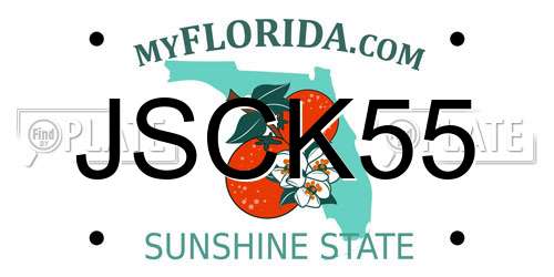 JSCK55 Florida License Plate