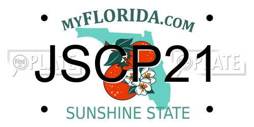 JSCP21 Florida License Plate