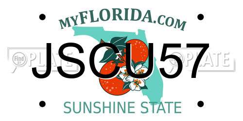 JSCU57 Florida License Plate