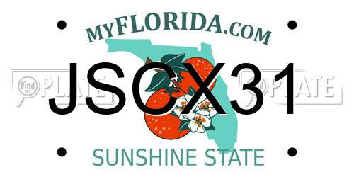 JSCX31 Florida License Plate