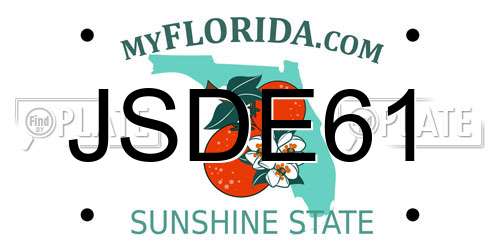 JSDE61 Florida License Plate