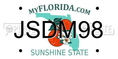 JSDM98 Florida License Plate