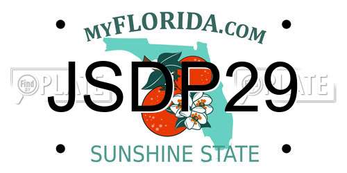 JSDP29 Florida License Plate