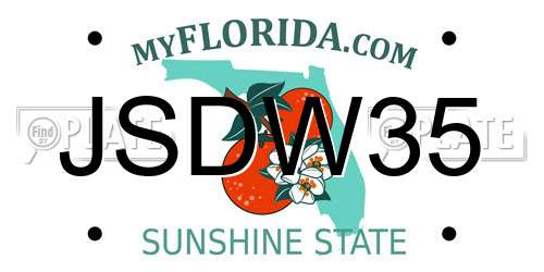 JSDW35 Florida License Plate