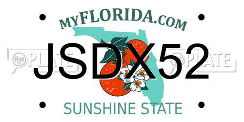 JSDX52 Florida License Plate