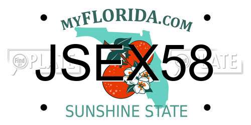 JSEX58 Florida License Plate