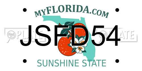 JSFD54 Florida License Plate