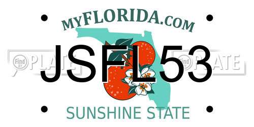 JSFL53 Florida License Plate