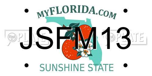 JSFM13 Florida License Plate
