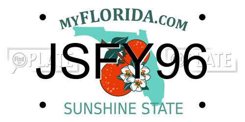 JSFY96 Florida License Plate
