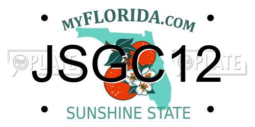 JSGC12 Florida License Plate