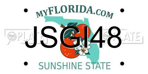 JSGI48 Florida License Plate