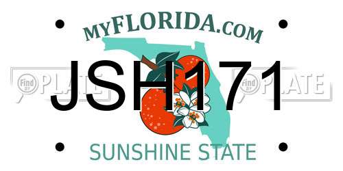 JSH171 Florida License Plate