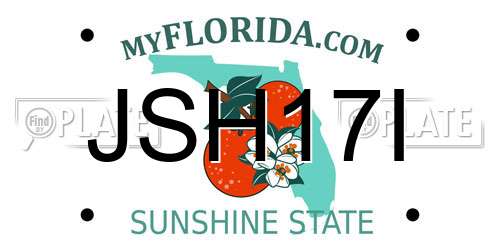 JSH17I Florida License Plate
