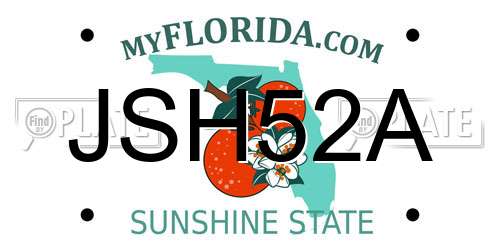 JSH52A Florida License Plate