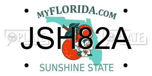 JSH82A Florida License Plate