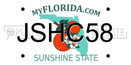 JSHC58 Florida License Plate