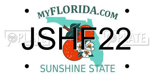 JSHF22 Florida License Plate