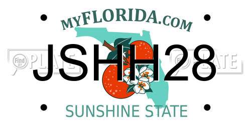 JSHH28 Florida License Plate