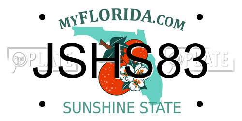 JSHS83 Florida License Plate