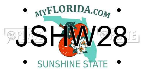 JSHW28 Florida License Plate