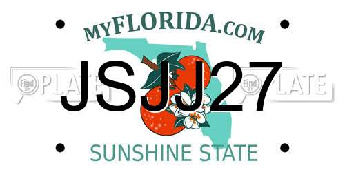 JSJJ27 Florida License Plate