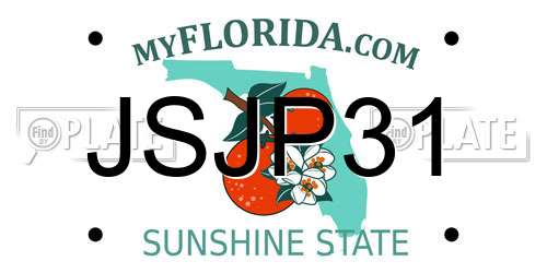 JSJP31 Florida License Plate