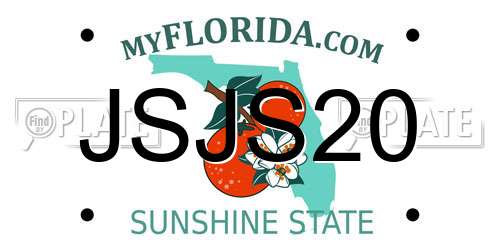 JSJS20 Florida License Plate