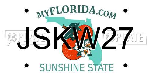 JSKW27 Florida License Plate