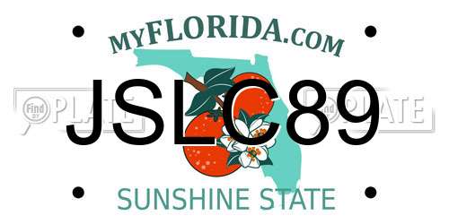 JSLC89 Florida License Plate