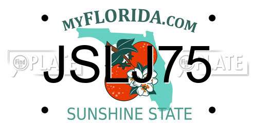 JSLJ75 Florida License Plate