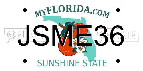JSME36 Florida License Plate