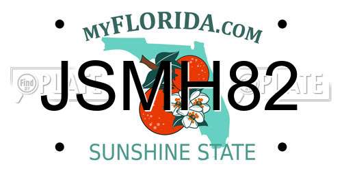 JSMH82 Florida License Plate