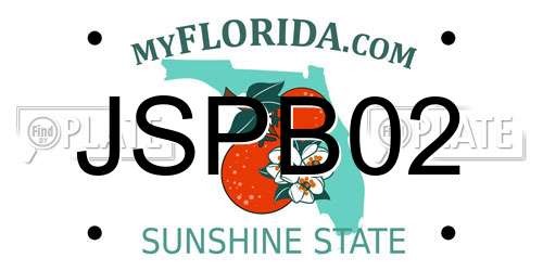 JSPB02 Florida License Plate