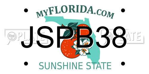 JSPB38 Florida License Plate